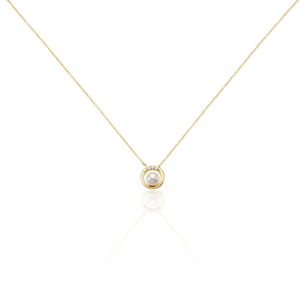 Damen Halskette Gold Zirkonia Isabella 13250035872R00 • | Online-Juwelier Kreis - 375 Dein Orovivo Zuchtperle