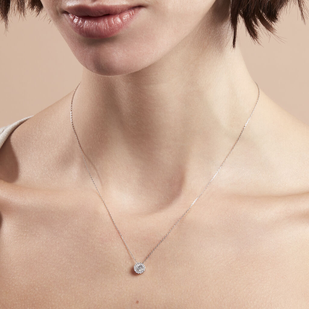 Damen Halskette Weißgold Orovivo Dein • | Online-Juwelier Zirkonia 13260011384R00 - 375