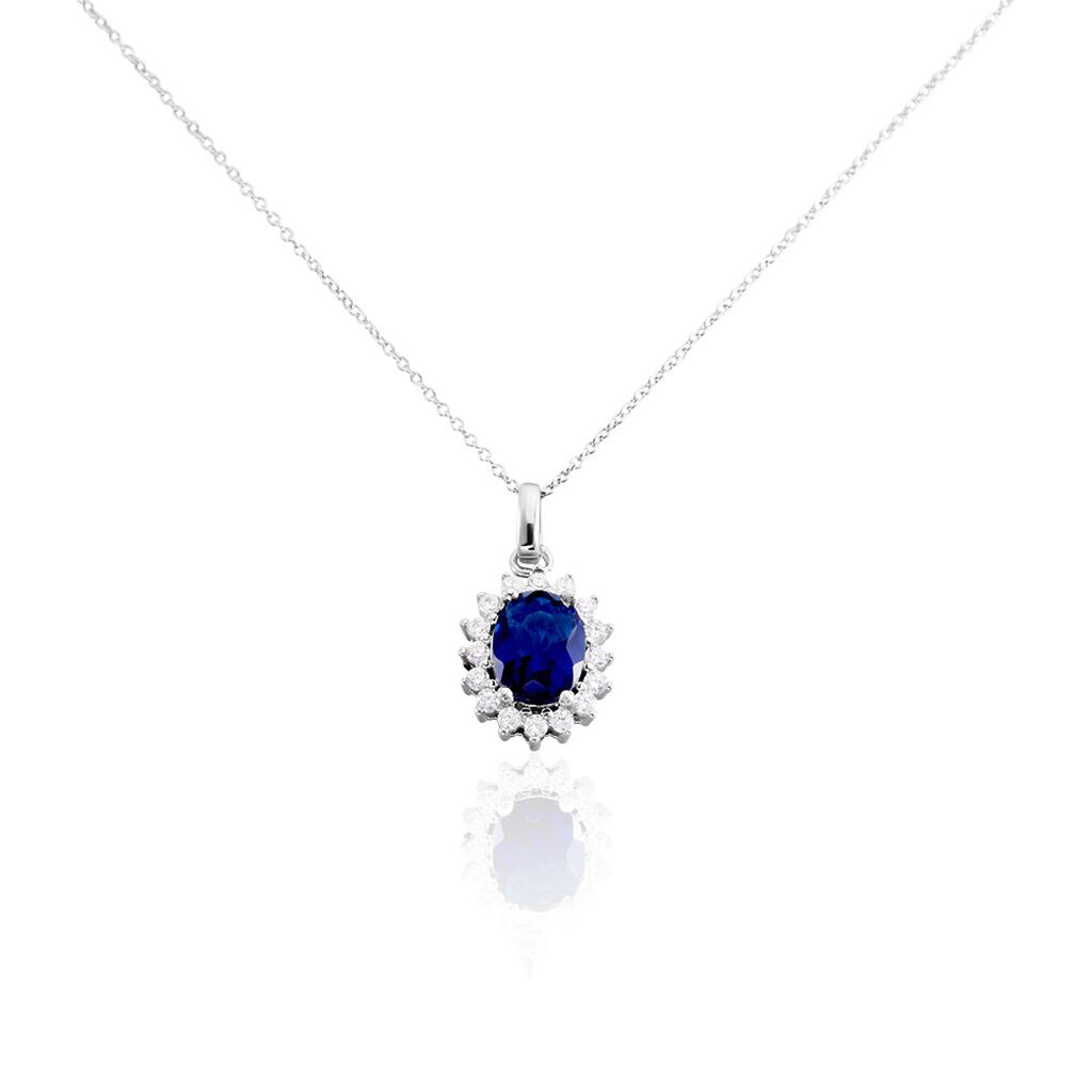 Damen Collier Silber Silber 925 Sinya 50270032541R00 Orovivo Glas Dein Online-Juwelier - | Blau •