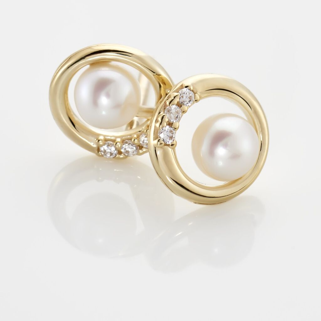 Damen Ohrstecker Zirkonia | Orovivo - Online-Juwelier 13150035873R00 • Kreis Dein Gold Zuchtperle Isabella 375