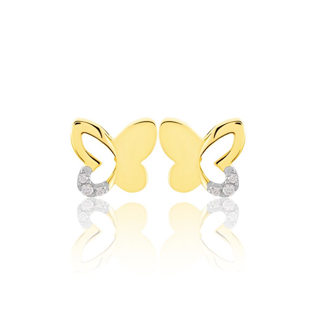 Kinder Ohrstecker Gold • Zirkonia Dein - Orovivo 14160012038R00 Online-Juwelier | 333 Schmetterling