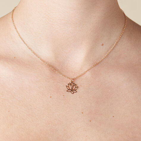 Damen Halskette Silber 925 Rosé Vergoldet Lotus - Halsketten  | OROVIVO